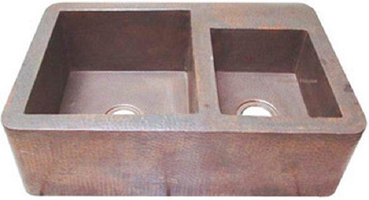 hand hammered farmhouse apron copper kitchen sink