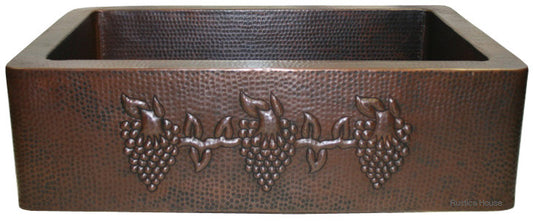 hand produced farmhouse apron copper kitchen sink