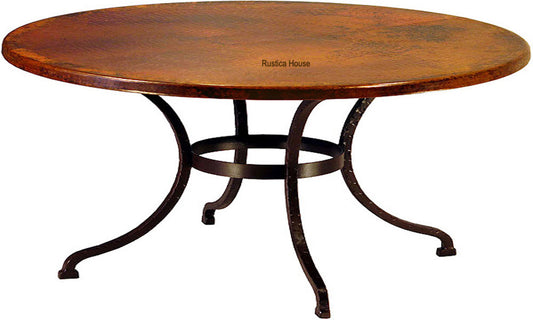 hand hammered antique copper dining table