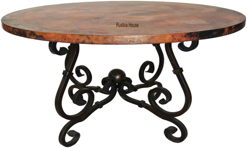 spanish design copper dining table