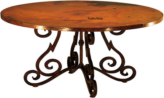 hand hammered country copper table