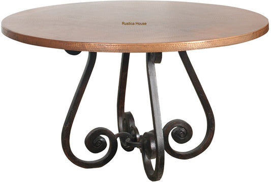 hand made mexican copper dining table
