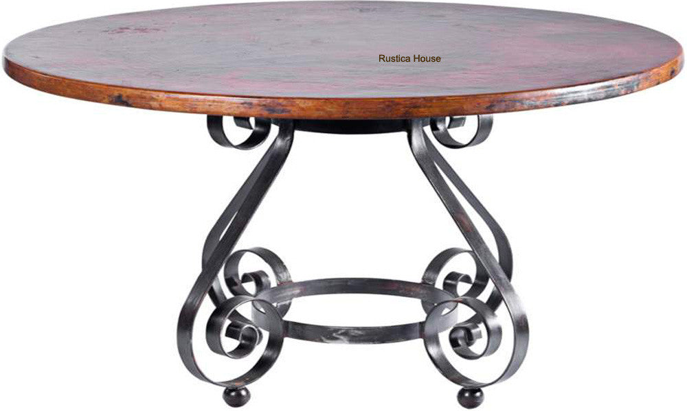artisan made rustic copper dining table