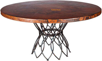 hand fabricated vintage copper table