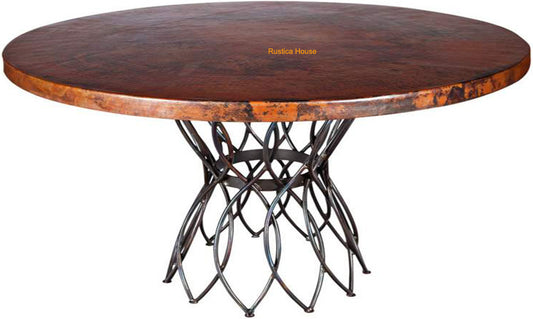 hand fabricated vintage copper table