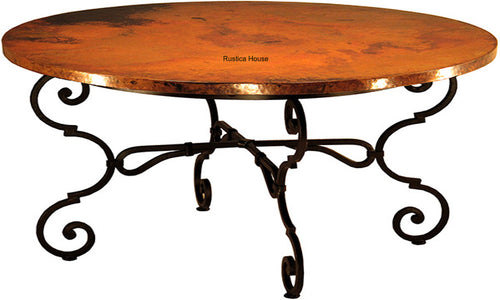 handcrafted country copper dining table