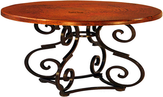 handcrafted colonial copper dining table