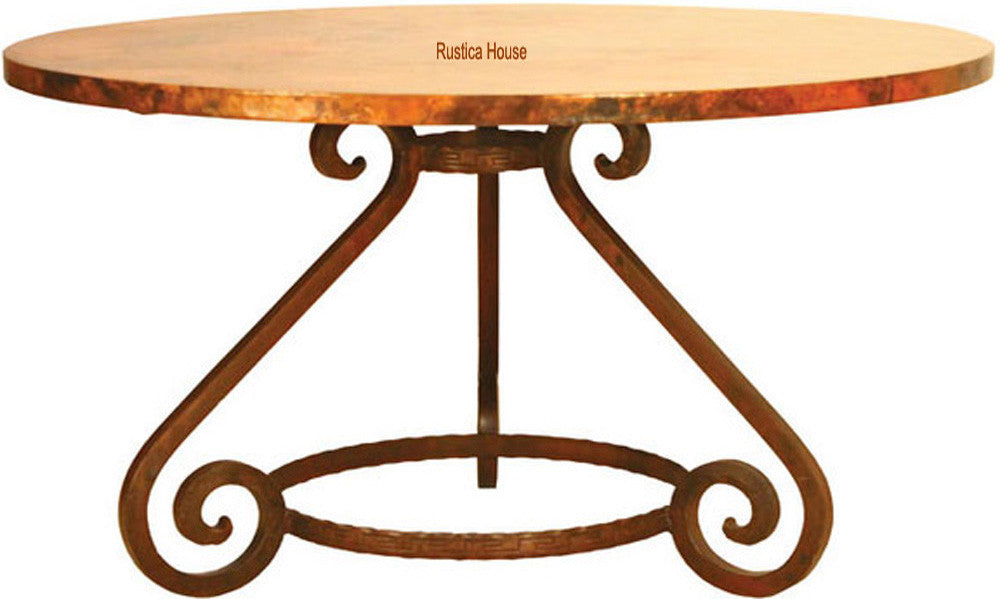 made of copper dining table