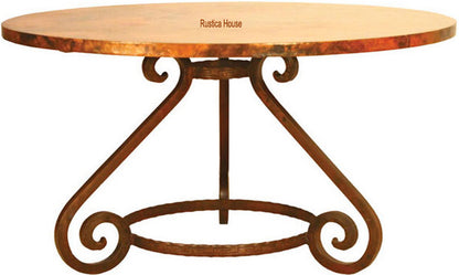 made of copper dining table