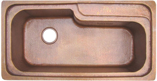 vintage handcrafted drop-in copper tub