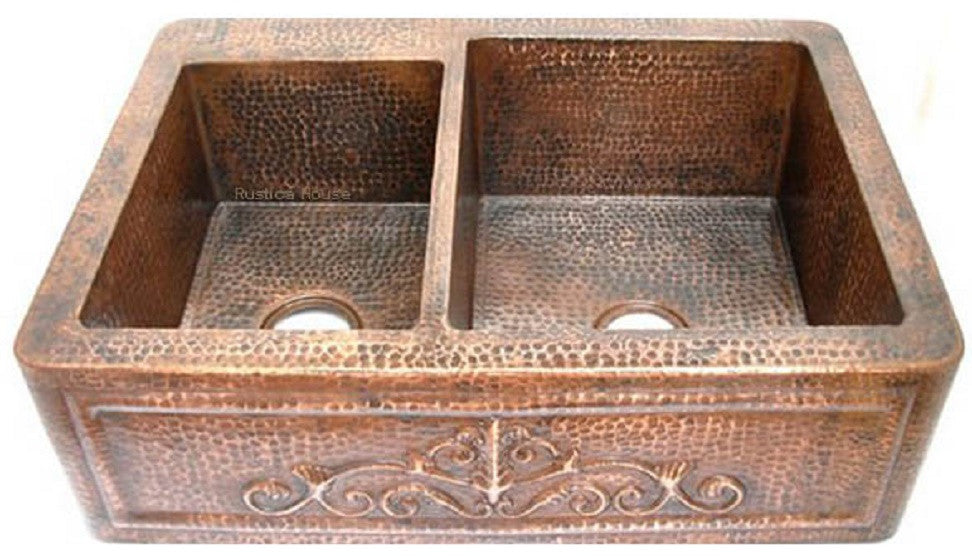 handmade classic apron copper kitchen sink