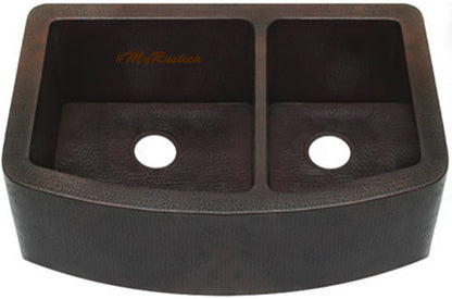 manufactured rustic apron copper kitchen sink