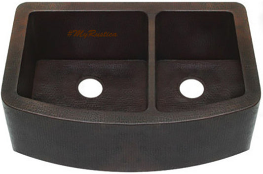 manufactured rustic apron copper kitchen sink