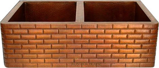 handmade colonial  apron copper kitchen sink