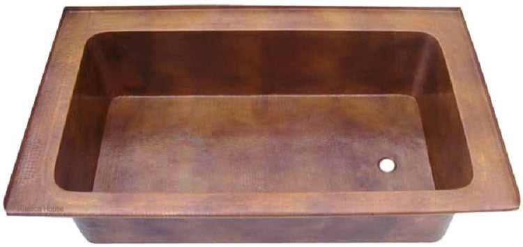 country hand hammered drop-in copper tub