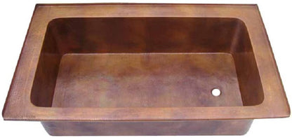 country hand hammered drop-in copper tub