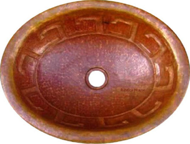 rustic drop-in copper bathroom sink