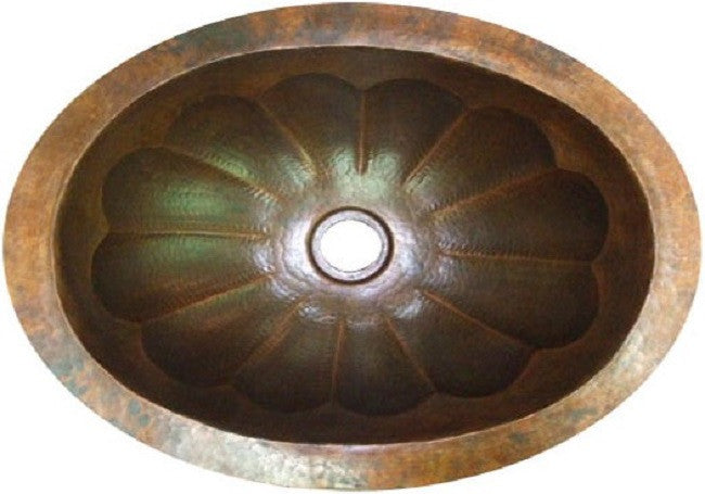 artisan handcrafted oval copper bathroom sink