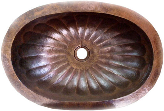 spanish oval copper bathroom sink
