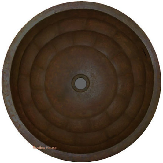 round handmade copper bathroom sink