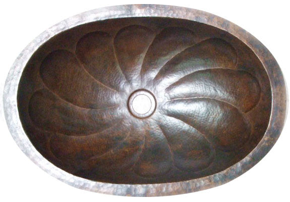 antique oval copper bathroom sink