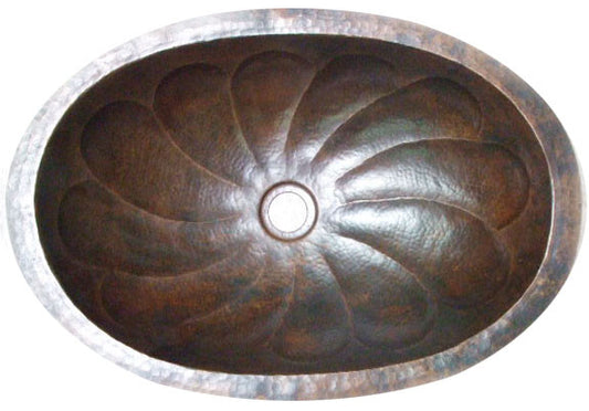 antique oval copper bathroom sink