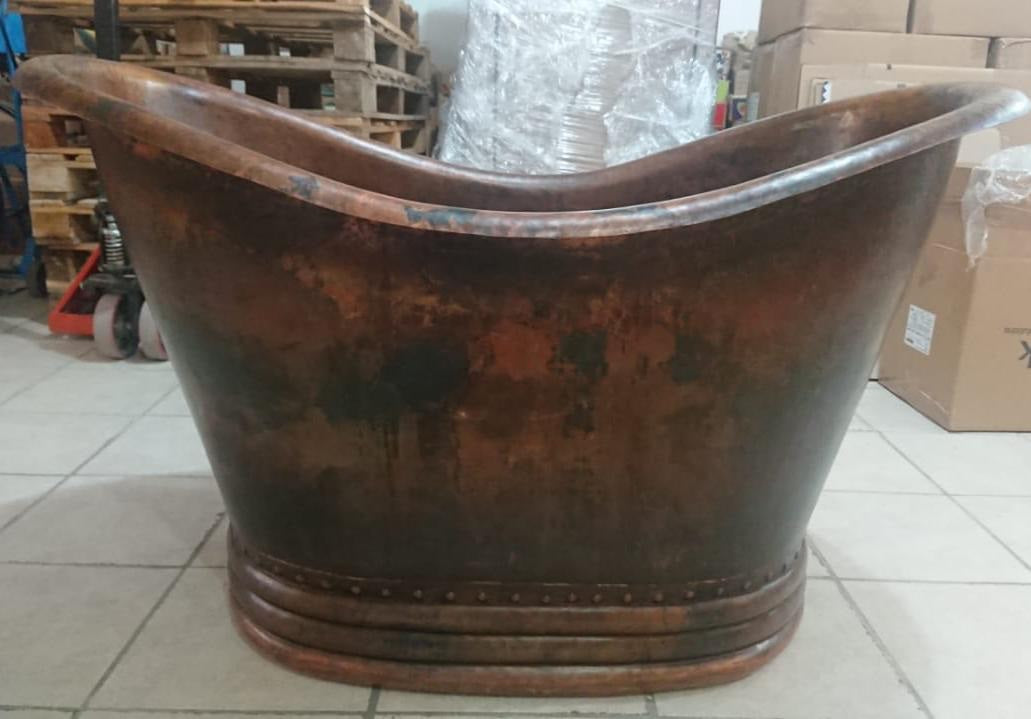 small copper bathtub