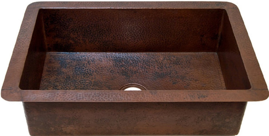 hand hammered colonial copper kitchen sink
