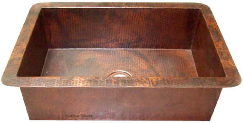 hand hammered copper kitchen sink